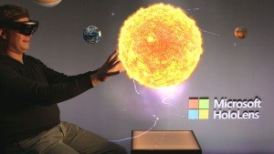 Me with the HoloLens and an Hologram of the sun