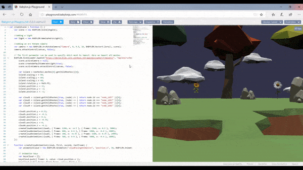 Showing how to find by code the cloud objects and animate them
